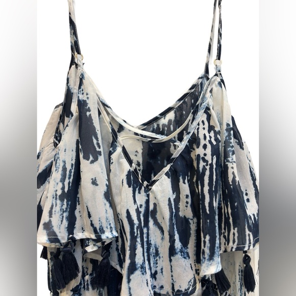 Abercrombie & Fitch Tassel Maxi Dress – Sheer Blue/White Tie Dye Beach Coverup🌊 - Picture 7 of 10